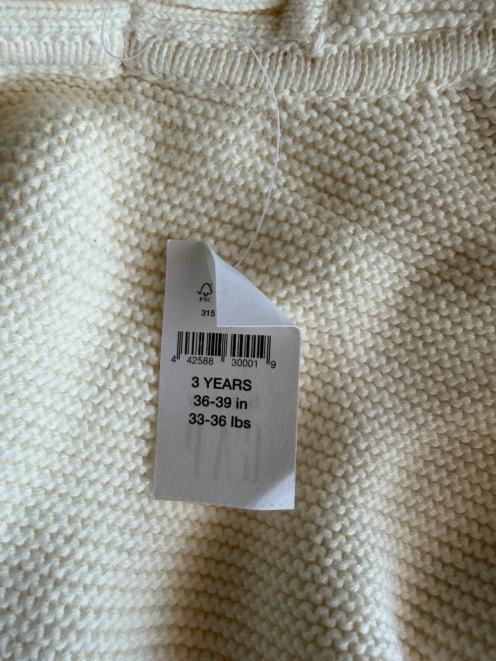 GAP Cream Knit Sweater Poncho for Girls - 3 Years